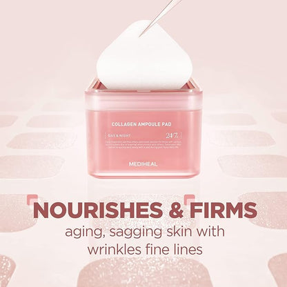 MEDIHEAL Toner Pads - Collagen Glow, Twice the Care